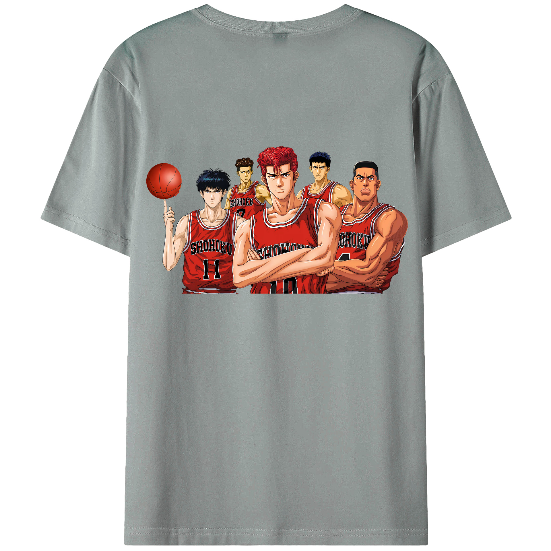 （画像用） SLAM DUNK／スラムダンク 綿100％ メンズ半袖Tシャツ（バックプリント） 通気性